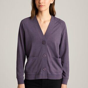 Universal Standard Lightweight Cardigan Women’s Size 0 Navy Pima Cotton V-Neck